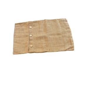 Pottery Barn Decorative Burlap with decorative button closure on front, 15x25